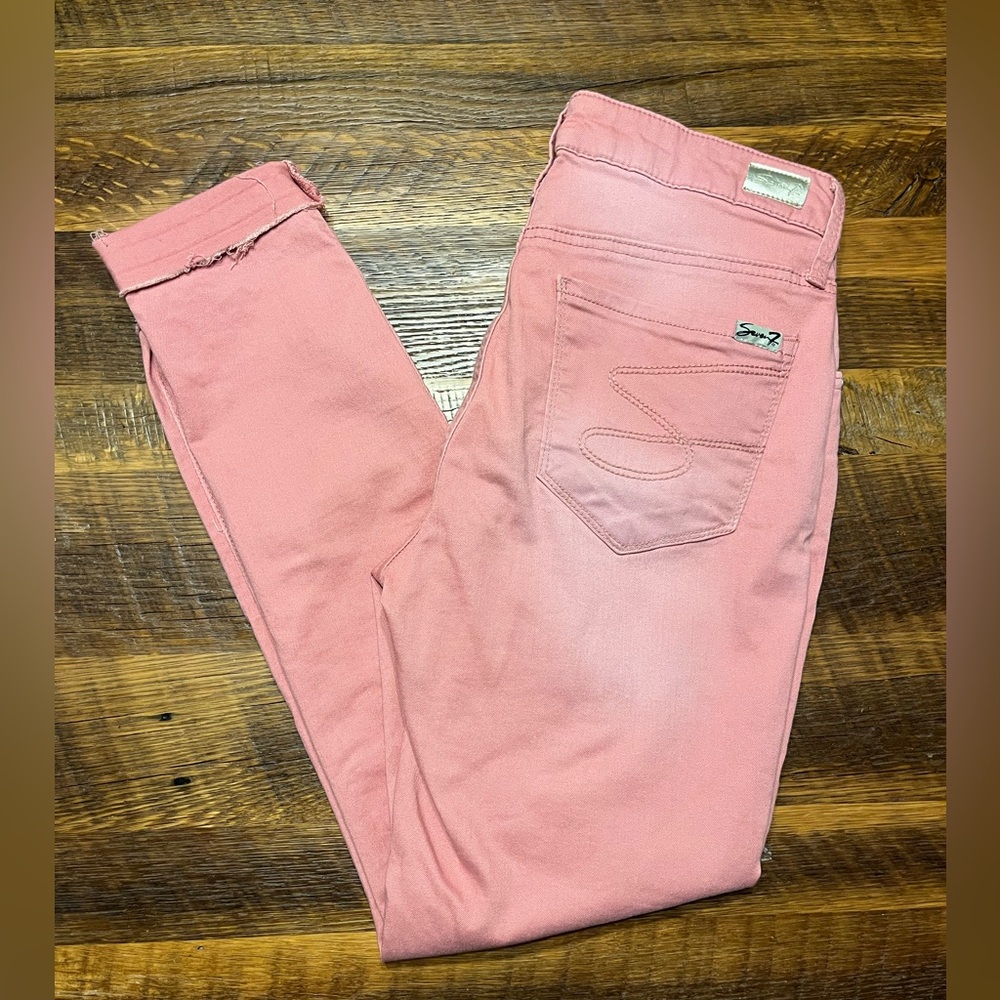 Seven7 skinny jeans dusty rose size 6 - Picture 7 of 7